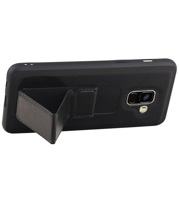 Grip Stand Hardcase Backcover para Samsung Galaxy A8 (2018) negro