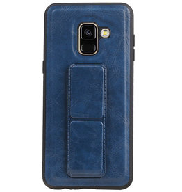 Grip Stand Hardcase Backcover für Samsung Galaxy A8 (2018) Blau