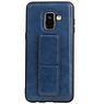 Grip Stand Back Cover rigido per Samsung Galaxy A8 (2018) Blu