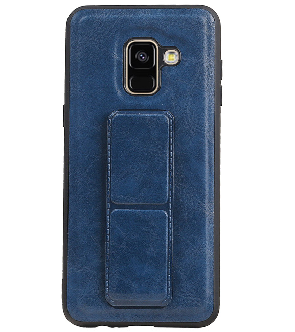 Grip Stand Hardcase Backcover voor Samsung Galaxy A8 (2018) Blauw