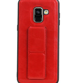 Grip Stand Hardcase Backcover para Samsung Galaxy A8 (2018) rojo