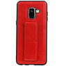 Grip Stand Hardcase Backcover para Samsung Galaxy A8 (2018) rojo