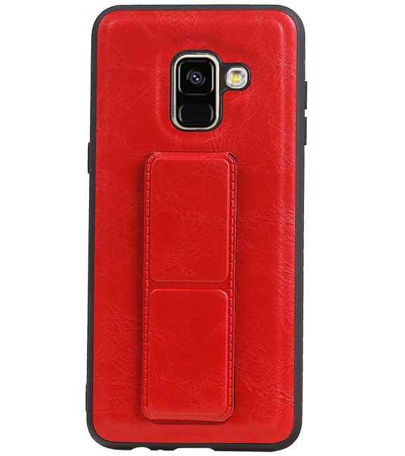 Grip Stand Hardcase Backcover voor Samsung Galaxy A8 (2018) Rood