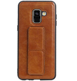 Grip Stand Back Cover rigido per Samsung Galaxy A8 (2018) Marrone