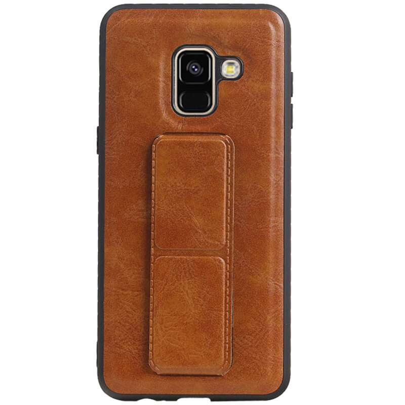 Grip Stand Hardcase Backcover für Samsung Galaxy A8 (2018) Braun