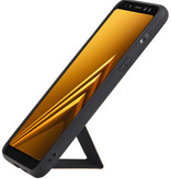 Funda rígida con soporte de agarre para Samsung Galaxy A8 (2018) Marrón