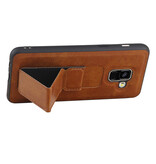 Grip Stand Hardcase Backcover für Samsung Galaxy A8 (2018) Braun