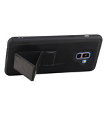 Grip Stand Hardcase Backcover for Samsung Galaxy A8 Plus Black