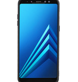 Grip Stand Hardcase Backcover voor Samsung Galaxy A8 Plus Blauw