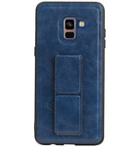 Grip Stand Hardcase Backcover für Samsung Galaxy A8 Plus Blau