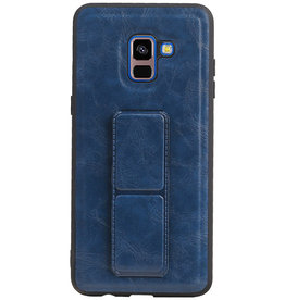 Grip Stand Back Cover rigido per Samsung Galaxy A8 Plus Blue