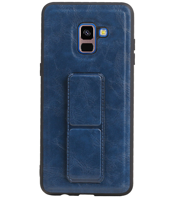 Grip Stand Back Cover rigido per Samsung Galaxy A8 Plus Blue