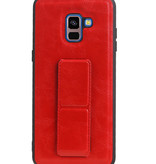 Grip Stand Hardcase Backcover for Samsung Galaxy A8 Plus Red