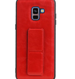 Grip Stand Hardcase Backcover para Samsung Galaxy A8 Plus rojo