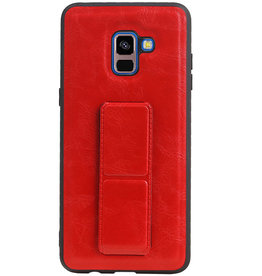 Grip Stand Hardcase Bagcover til Samsung Galaxy A8 Plus Red