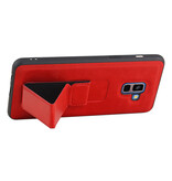 Grip Stand Hardcase Backcover voor Samsung Galaxy A8 Plus Rood