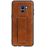 Grip Stand Back Cover rigido per Samsung Galaxy A8 Plus Brown