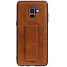 Grip Stand Hardcase Bagcover til Samsung Galaxy A8 Plus Brown