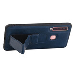 Grip Stand Hardcover Backcover pour Samsung Galaxy A9 (2018) Bleu
