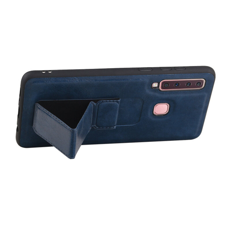Grip Stand Hardcase Backcover voor Samsung Galaxy A9 (2018) Blauw