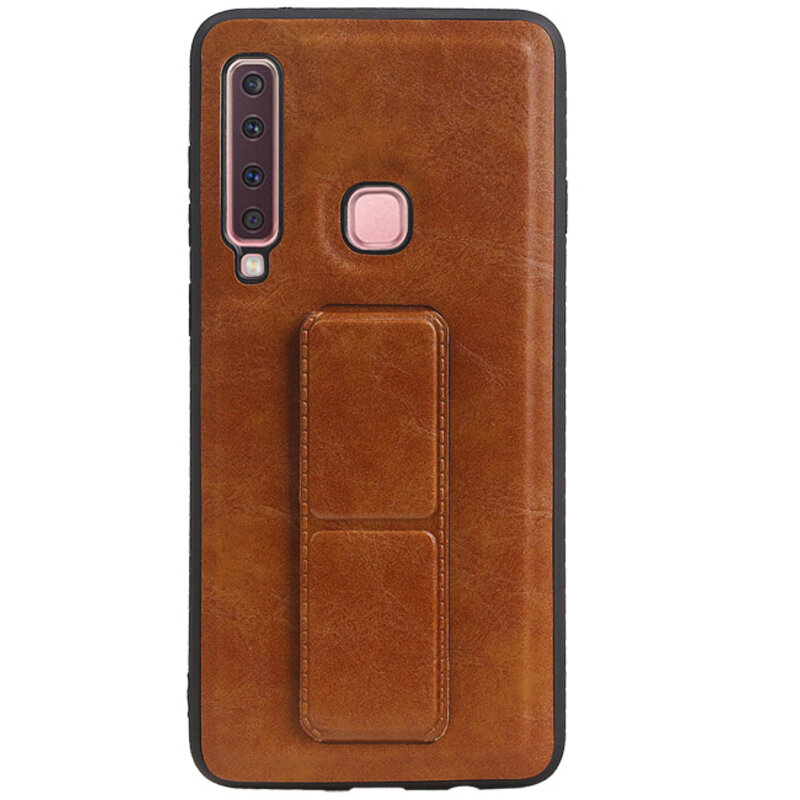 Grip Stand Hardcase Backcover voor Samsung Galaxy A9 (2018) Bruin