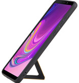 Grip Stand Hardcase Backcover voor Samsung Galaxy A9 (2018) Bruin