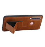 Grip Stand Hardcase Backcover voor Samsung Galaxy A9 (2018) Bruin