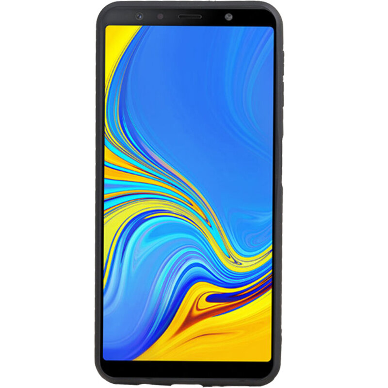 Grip Stand Hardcover Backcover pour Samsung Galaxy A7 (2018) Noir