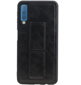 Grip Stand Hardcover Backcover pour Samsung Galaxy A7 (2018) Noir