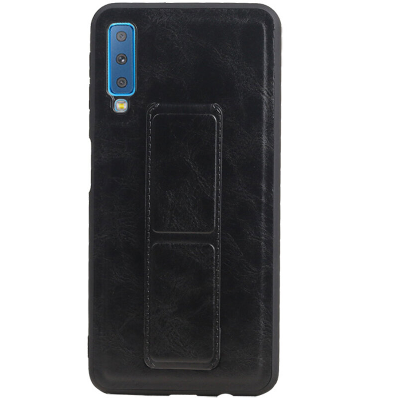 Grip Stand Hardcover Backcover pour Samsung Galaxy A7 (2018) Noir