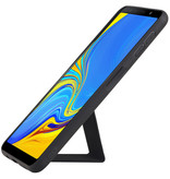 Grip Stand Hardcase Bagcover til Samsung Galaxy A7 (2018) Sort