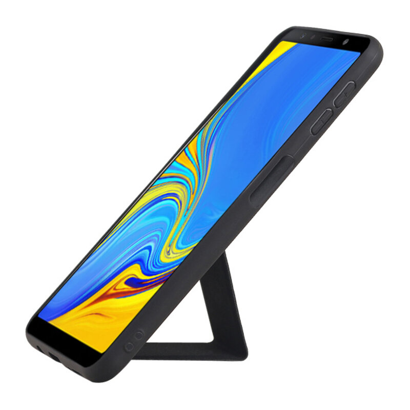 Grip Stand Back Cover rigido per Samsung Galaxy A7 (2018) Nero