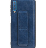 Grip Stand Hardcover Backcover pour Samsung Galaxy A7 (2018) Bleu