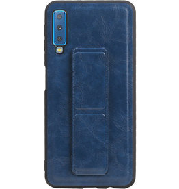 Grip Stand Back Cover rigido per Samsung Galaxy A7 (2018) Blu