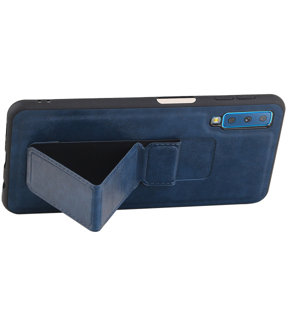 Grip Stand Hardcase Backcover für Samsung Galaxy A7 (2018) Blau