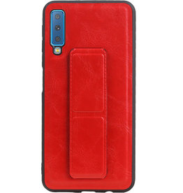 Grip Stand Back Cover rigido per Samsung Galaxy A7 (2018) Rosso