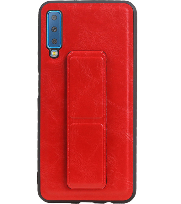 Grip Stand Back Cover rigido per Samsung Galaxy A7 (2018) Rosso