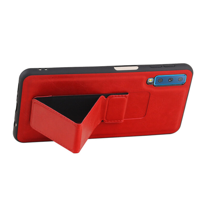 Grip Stand Hardcase Backcover for Samsung Galaxy A7 (2018) Red