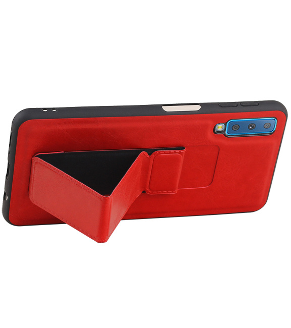 Grip Stand Hardcase Backcover für Samsung Galaxy A7 (2018) Rot