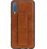 Grip Stand Hardcase Backcover voor Samsung Galaxy A7 (2018) Bruin