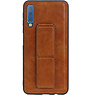 Grip Stand Hardcase Backcover for Samsung Galaxy A7 (2018) Brown