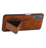 Grip Stand Hardcover Backcover pour Samsung Galaxy A7 (2018) Marron