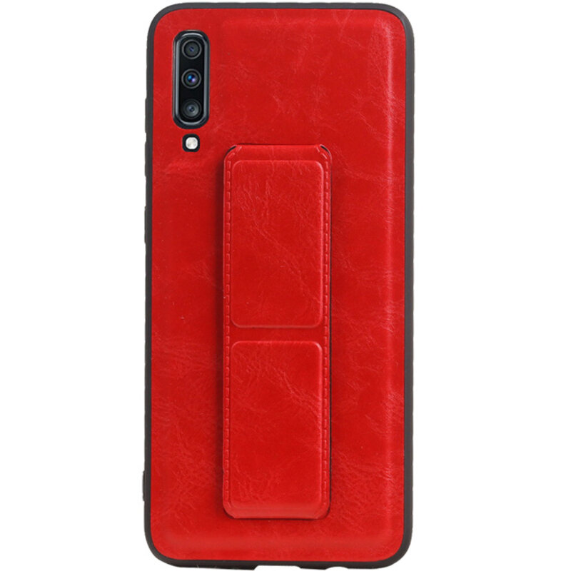 Grip Stand Hardcase Backcover for Samsung Galaxy A70 Red