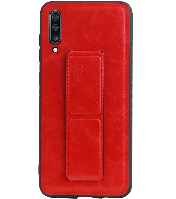 Grip Stand Hardcover Backcover pour Samsung Galaxy A70 Rouge