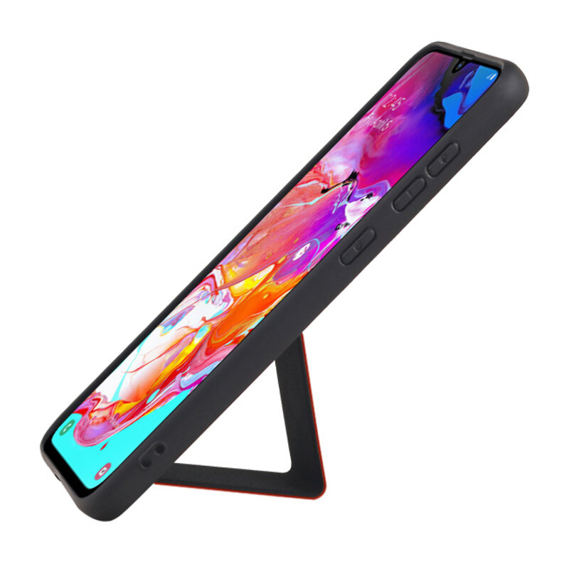 Grip Stand Back Cover rigido per Samsung Galaxy A70 Red