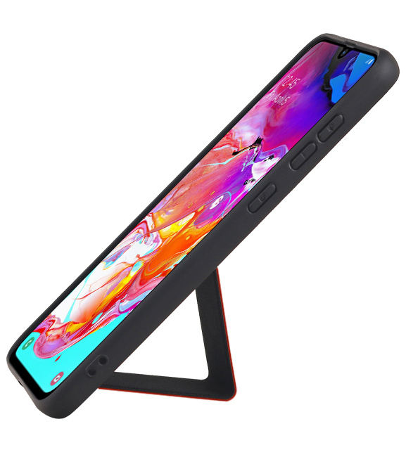 Grip Stand Hardcover Backcover pour Samsung Galaxy A70 Rouge