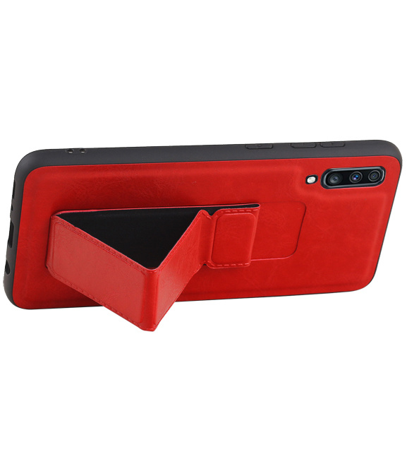 Grip Stand Hardcover Backcover pour Samsung Galaxy A70 Rouge