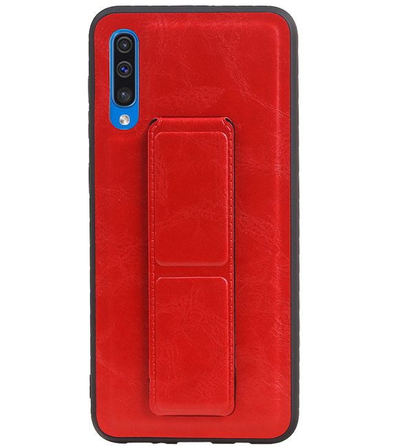 Grip Stand Hardcover Backcover pour Samsung Galaxy A50 Rouge