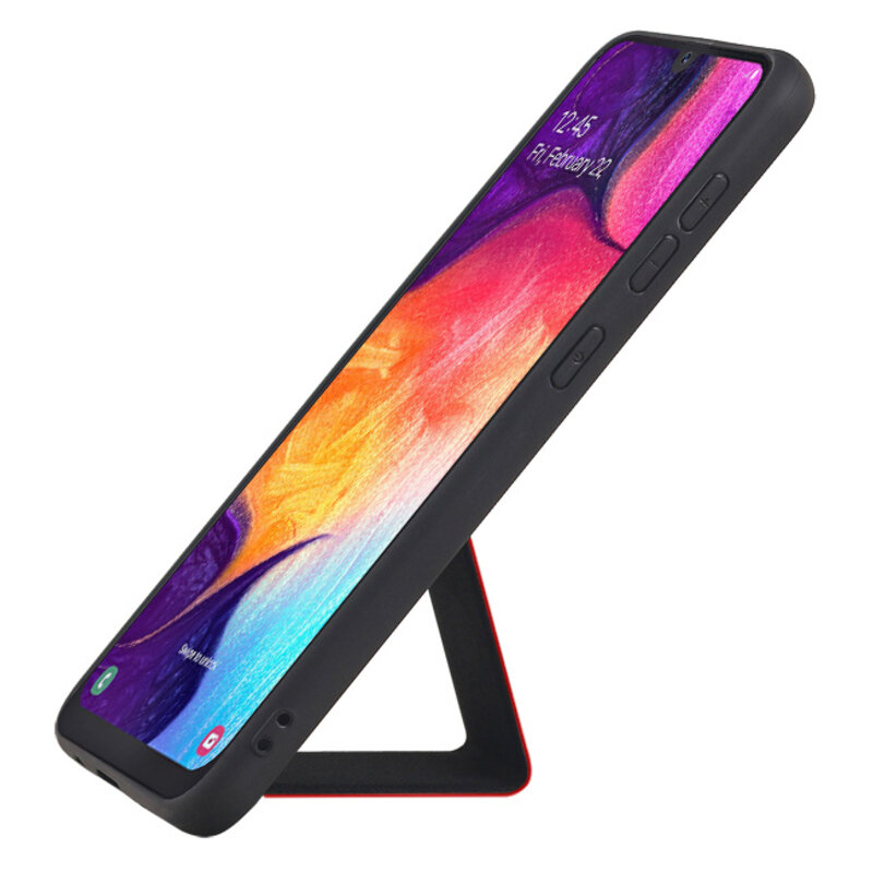 Grip Stand Hardcase Backcover para Samsung Galaxy A50 Rojo