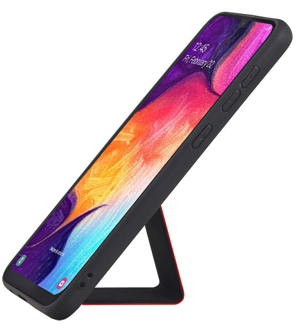 Grip Stand Hardcover Backcover pour Samsung Galaxy A50 Rouge